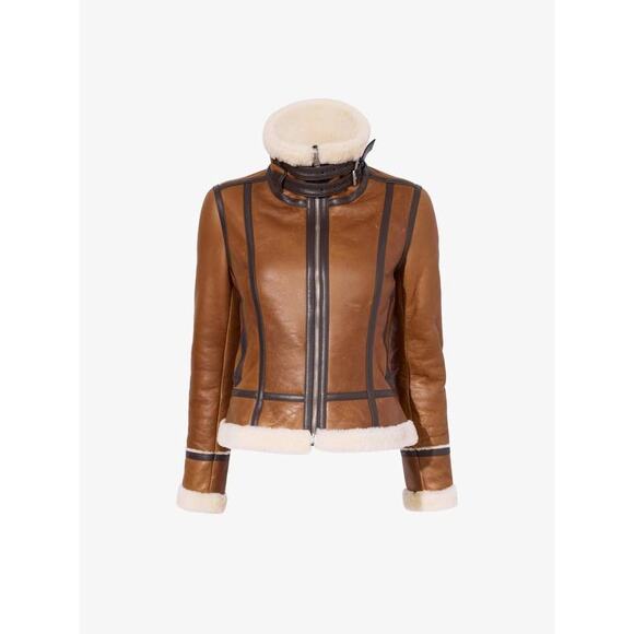 Proenza Schouler Arlo Shearling Leather jacket in Umber 6 - Picture 9 of 10